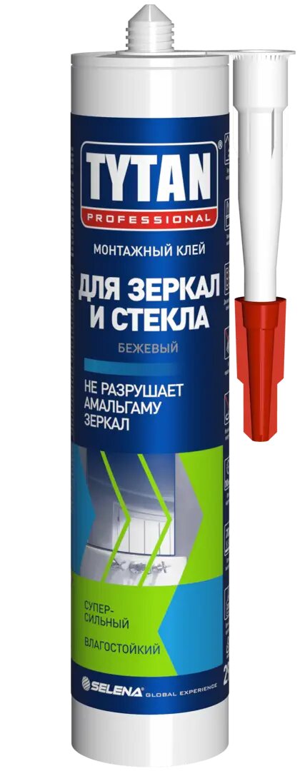 Клей Tytan для зеркал и стекла цвет бежевый 290 мл