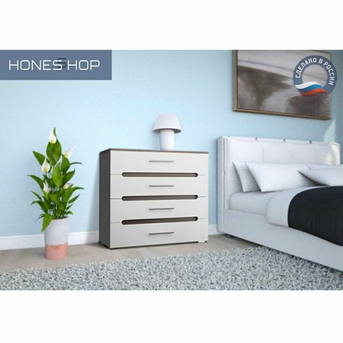 Комод Неоль ЛДСПМДФ корпус венге цава фасад белый 85х446х91 25535₽