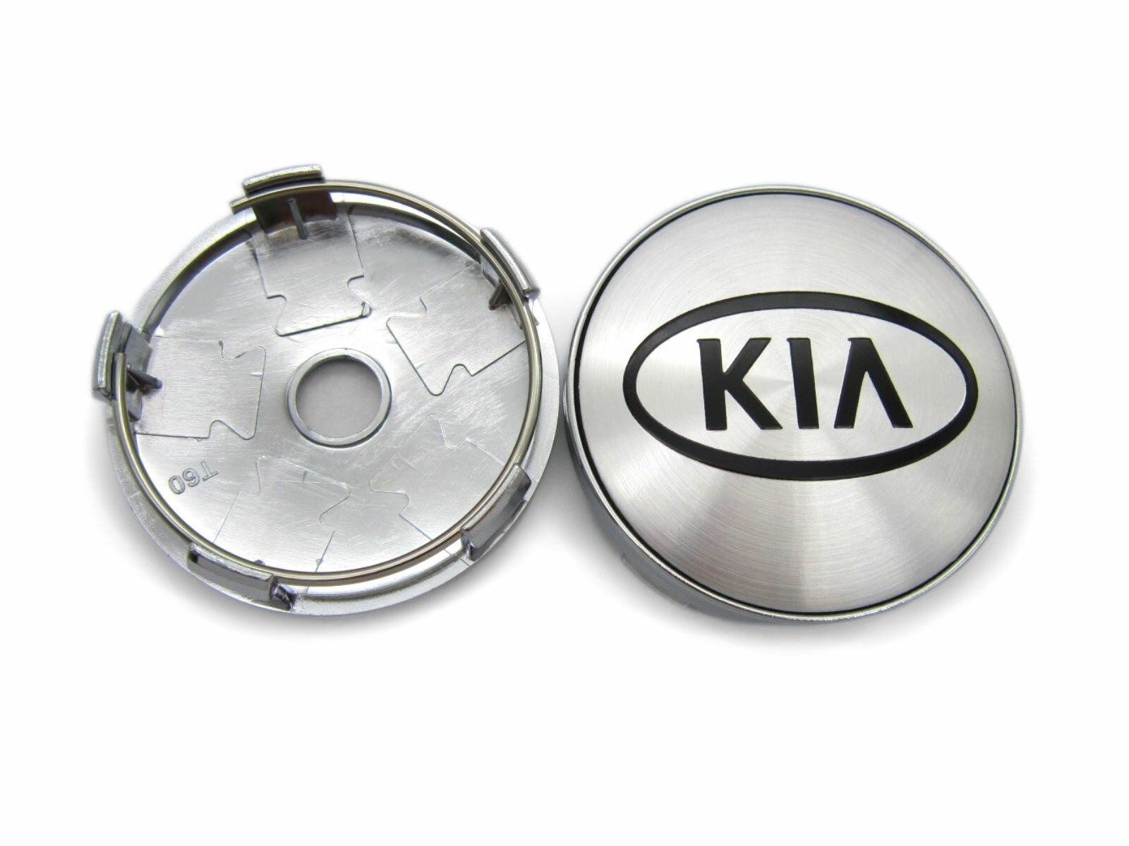 Колпачок, заглушка на литой диск Kia chrome black logo 60/56 мм, 1 шт.