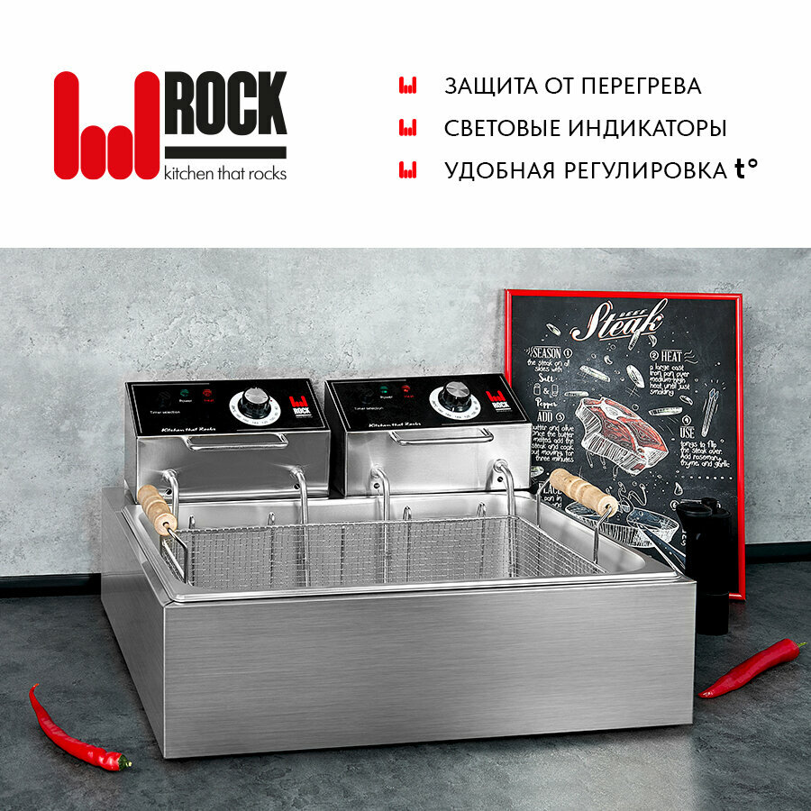 Фритюрница чебуречница электрическая Rock Kitchen RK-MF25-2B. Фритюрница для чебуреков — фото 1