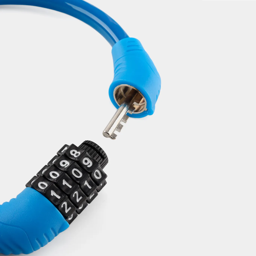 Велозамок Sindis, кодовый, антивандальный, влагозащищенный, голубой_40 см