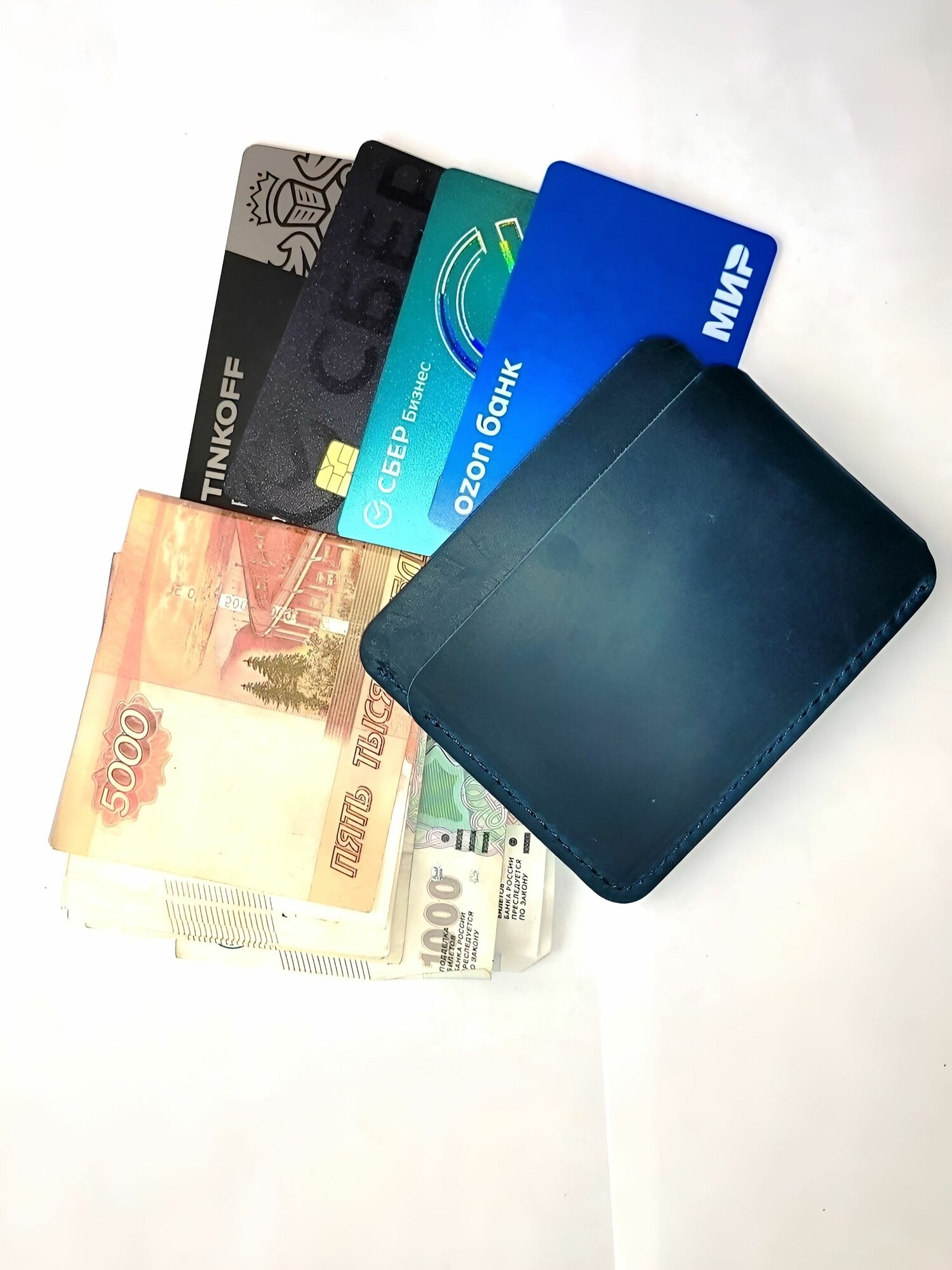 Картхолдер КожаноFF, фактура матовая, синий — фото 1