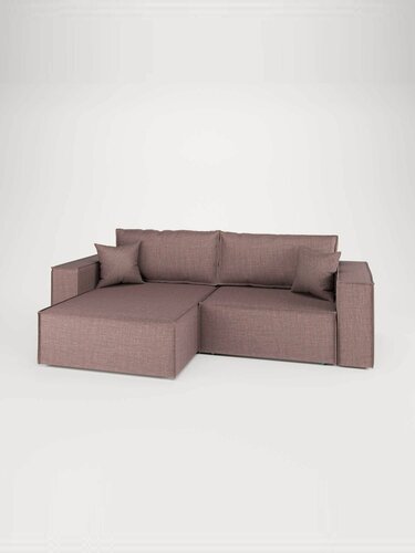 Изображение товара Угловой диван-кровать Manons Maison Hygge, угол универсальный, раскладной механизм Еврокнижка, Рогожка розовый, 250х153х86 см