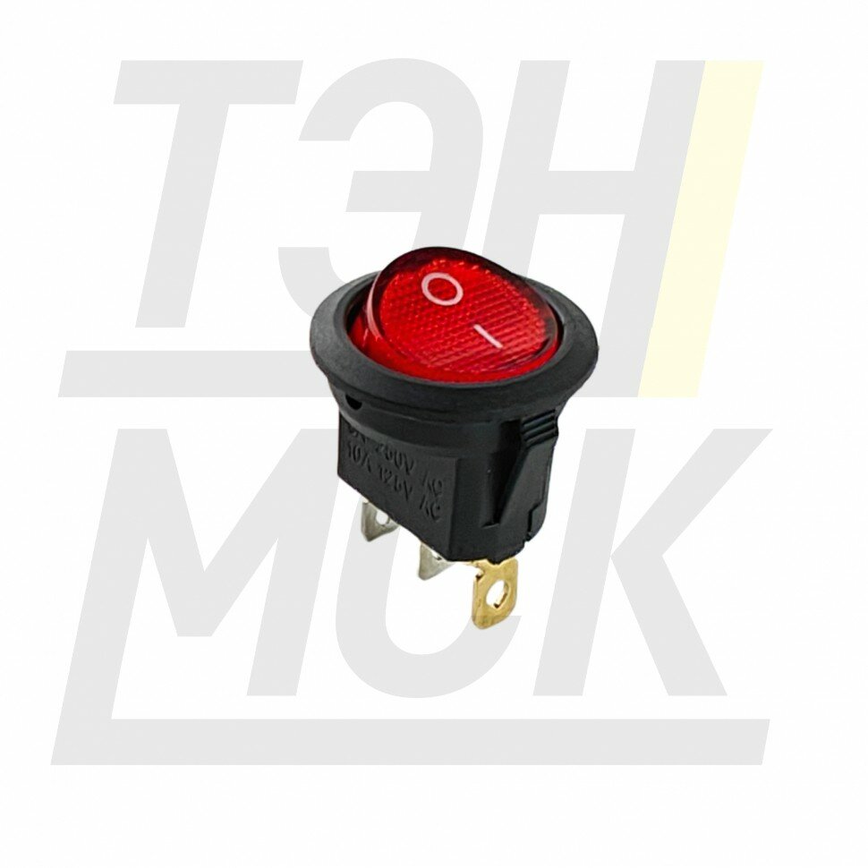 Выключатель круглый одноклавишный D20/22мм 6А 250V 2 положения с сигнальной лампой Thermex 66216