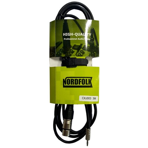Аудио-кабель NordFolk NXJ003 3.5MM mini JACK (S) - 3P XLR (F) 3 метра аудио кабель nordfolk nxj003 3 5mm mini jack s 3p xlr f 3 метра