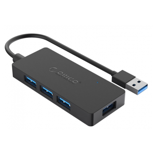 USB-концентратор  ORICO HS4U-U3, разъемов: 4, черный