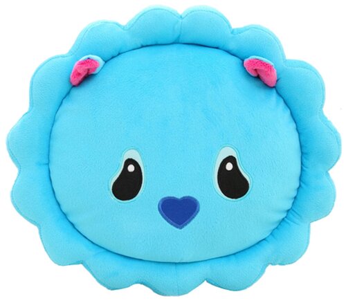 Мягкая игрушка подушка в форме печального зверька, голубая, 40х40 см