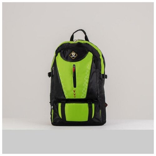 фото Рюкзак туристический, 21 л/25 л, отдел на молнии, 3 наружных кармана, с расширением, цвет чёрный/зелёный mikimarket