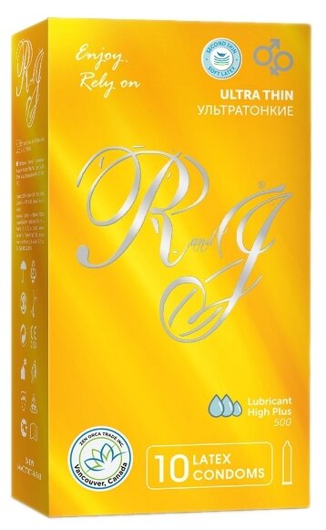 Презервативы R and J ULTRA THIN (натуральные чувства) , натур латекс, (10 шт/уп)