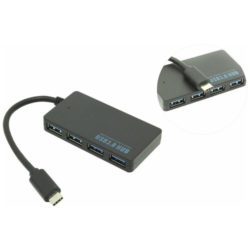 USB-хаб Hub 4 ports, Black хаб концентратор a rgb устройств с дополнительным питанием sata и стеклом