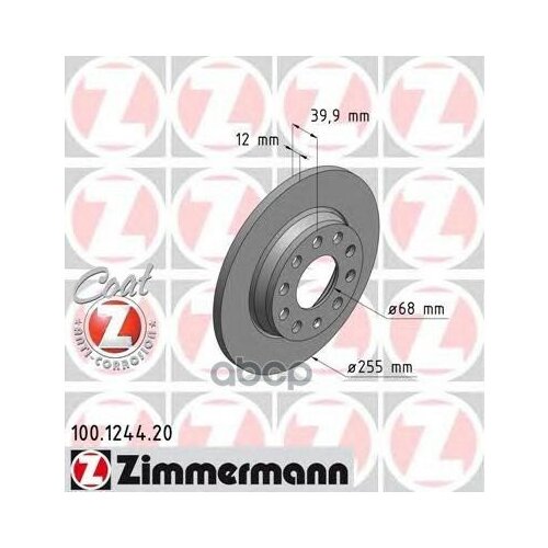 ZIMMERMANN 100.1244.20 Диск тормозной (заказывать 2шт./цена за1шт.) AUDI с антикоррозионным покрытием Coat Z 1шт