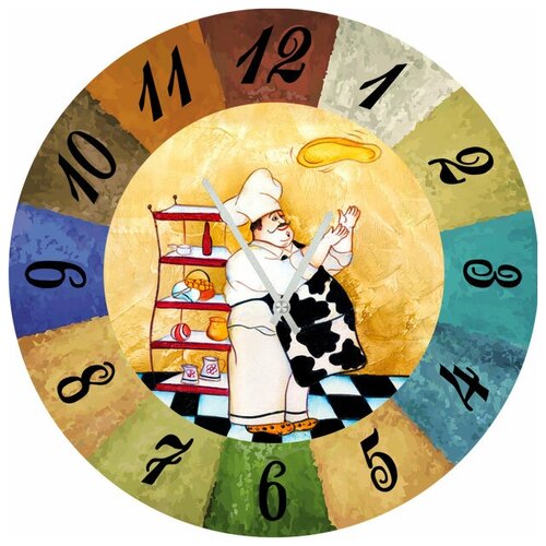 фото Svs настенные часы svs 4002679 повар с блинчиком