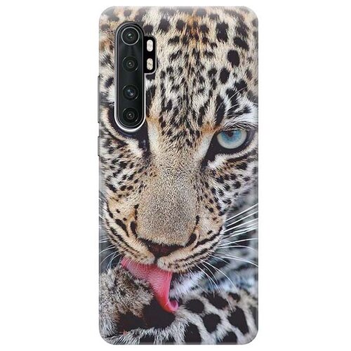 фото Ультратонкий силиконовый чехол-накладка для xiaomi mi note 10 lite с принтом "леопард" gosso
