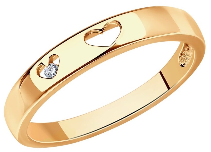 Помолвочное позолоченное кольцо 93010409 