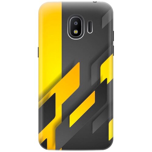 фото Силиконовый чехол на samsung galaxy j2 (2018) / самсунг джей 2 2018 с принтом "черно-желтая абстракция gosso