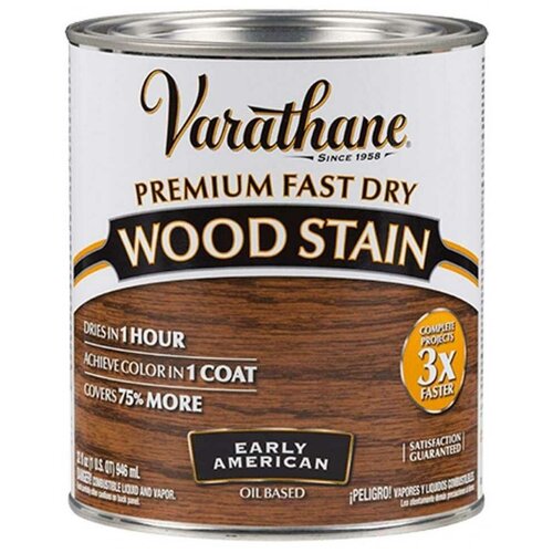 Varathane Premium Fast Dry Wood Stain тонирующее прозрачное масло для дерева (ранняя америка, 0,236 л)