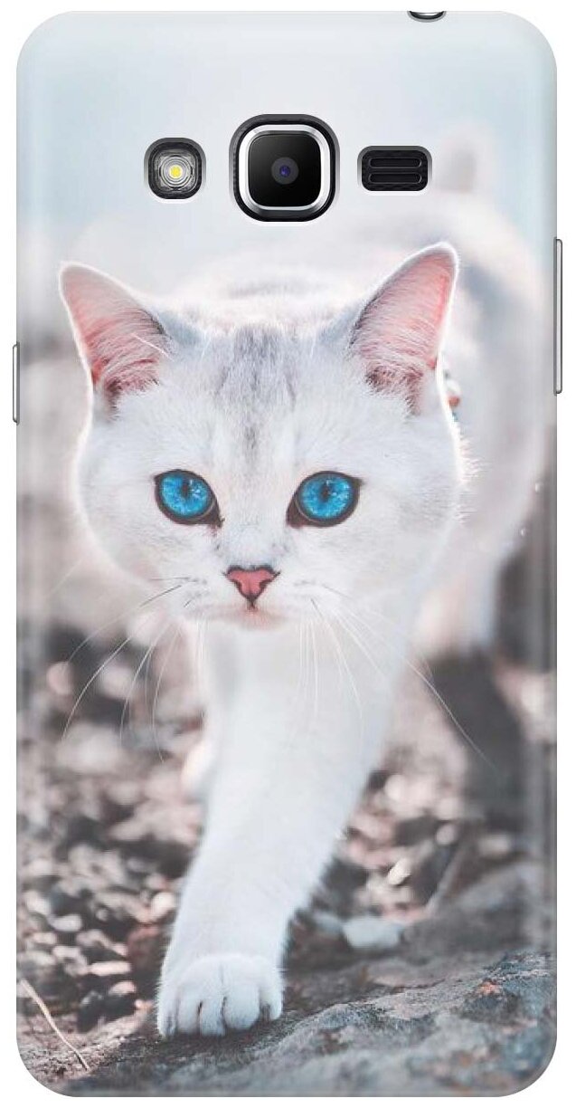 Силиконовый чехол на Samsung Galaxy J2 Prime, Самсунг Джей 2 Прайм с принтом "Голубоглазый кот"