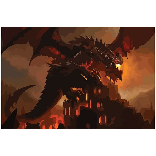 Картина по номерам раскраска тематика world of warcraft дракон - 383