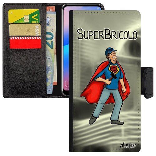 фото Противоударный чехол-книжка на телефон // samsung galaxy a12 // "супермастер" юмор специалист, utaupia, серый