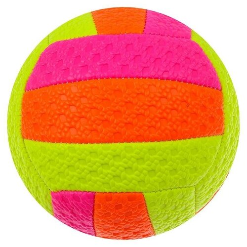 Мяч волейбольный пляжный, ПВХ, машинная сшивка, 18 панелей, размер 2, цвета микс мяч волейбольный пляжный pvc 23 см