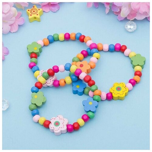 Браслет детский Выбражулька цветы радужные цвет микс 9900₽