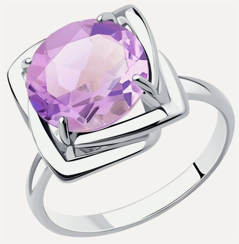 Изображение товара Кольцо, серебро, 925 проба, родирование, аметист