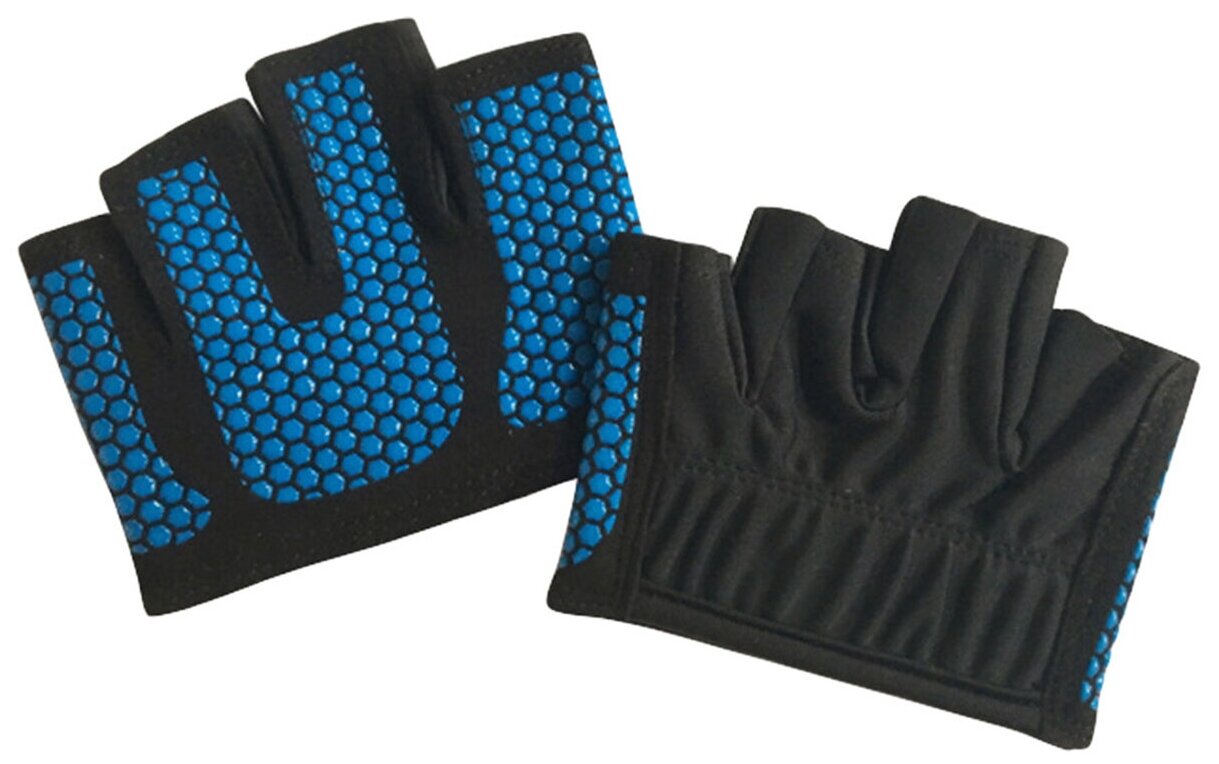 Противоскользящие перчатки для фитнеса, укороченные, голубой, размер XL