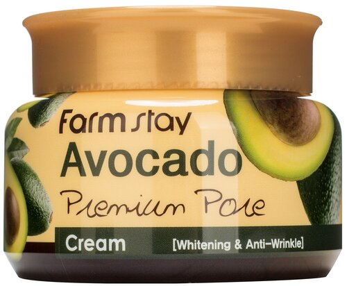 Farmstay Avocado Premium Pore Cream Осветляющий лифтинг-крем для лица с экстрактом авокадо, 100 мл