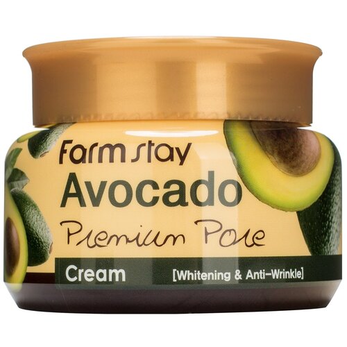 Farmstay Avocado Premium Pore Cream Осветляющий лифтинг-крем для лица с экстрактом авокадо, 100 мл