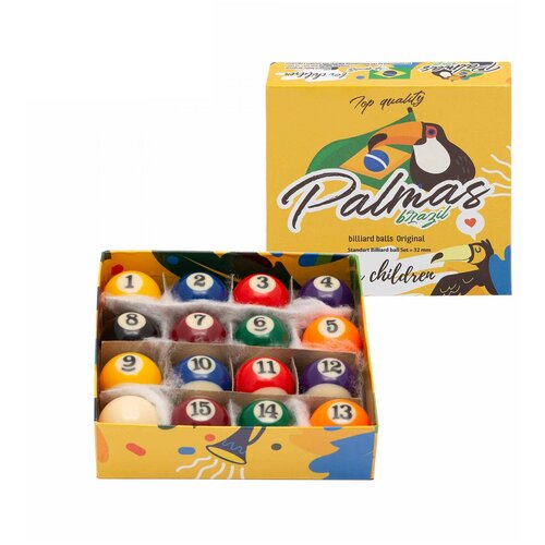 Palmas Детские бильярдные шары для американского пула Palmas 32 мм