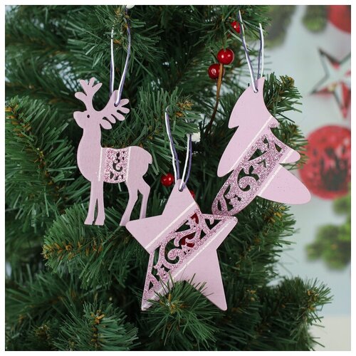 фото Лесная мастерская подвеска новогодняя «новогоднее волшебство», цвет розовый, микс