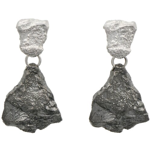 Серьги с подвесками STILE ME, серебро, 925 проба, родирование, золочение, серебряный, черный