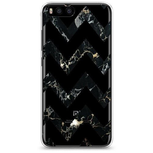 фото Силиконовый чехол "шеврон черный мрамор" на xiaomi mi6 / сяоми ми 6 case place