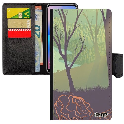 фото Яркий чехол-книжка на телефон // iphone xr // "лесные розы" озеро природа, utaupia, цветной