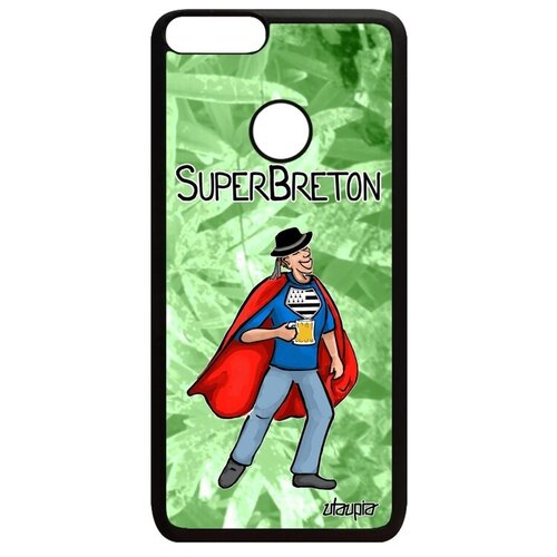 фото Противоударный чехол для // huawei p smart 2018 // "супербретонец" комикс супергерой, utaupia, светло-зеленый