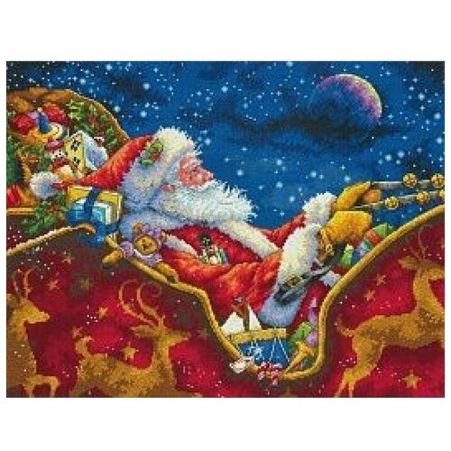 фото Dimensions набор для вышивания santa's midnight ride (ночная поездка санты) 70-08934