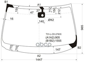 Стекло Лобовое (Датчик Дождя) Nissan X-Trail 07-11 XYG арт. T31-L-CS LFW/X