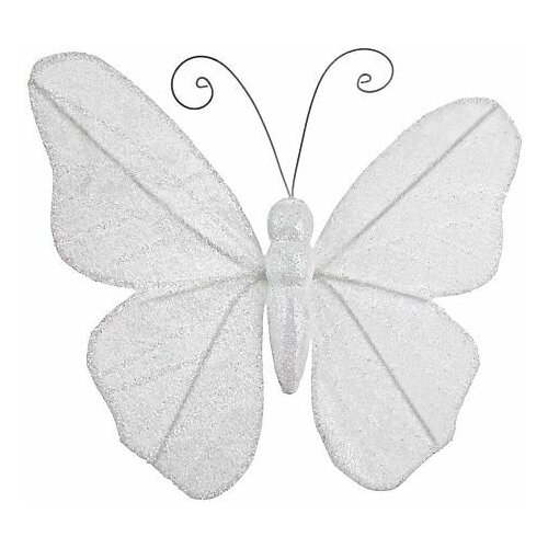 фото Набор украшений зимние бабочки, белый, на клипсах, 9 см (упаковка 3 шт.), koopman international 944847/dh9853160