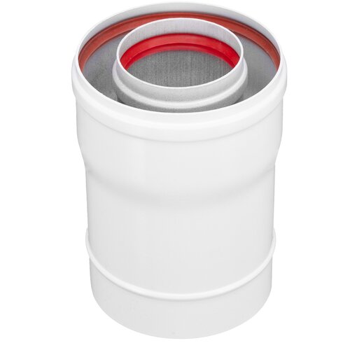 Адаптер коаксиальный вертикальный c хомутом и втулкой (Ø60/100 - 150 ММ.)