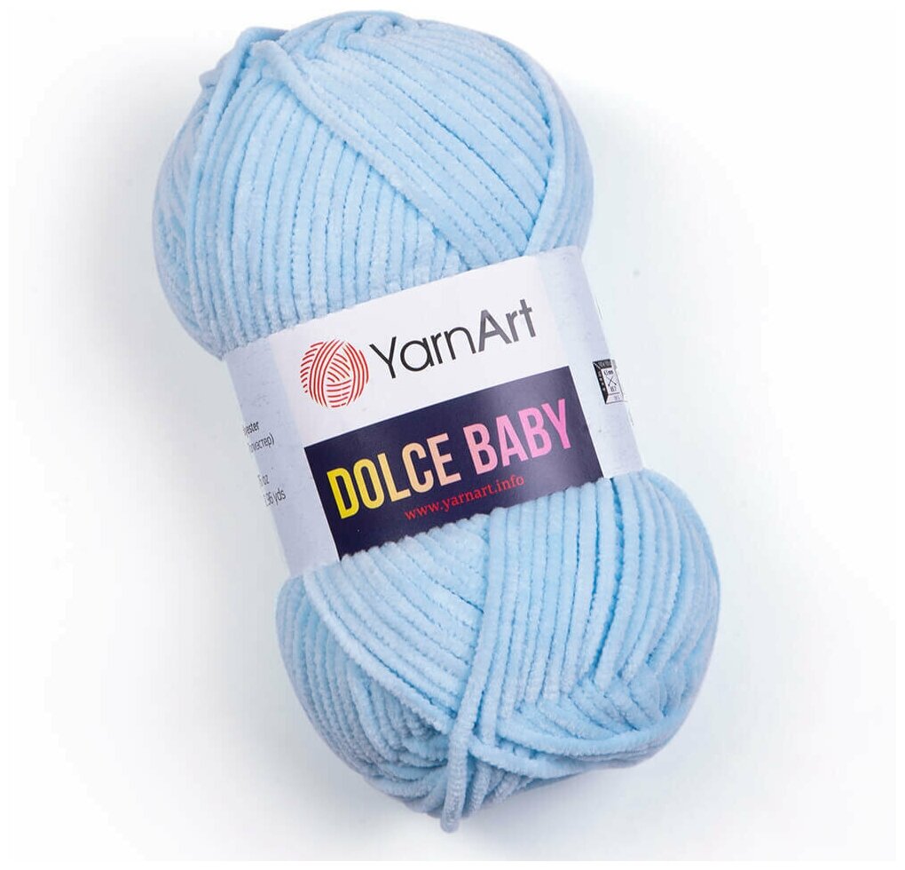 Пряжа для вязания YarnArt Dolce Baby (ЯрнАрт Дольче Беби) - 1 моток 749 голубой, фантазийная, велюровая для игрушек 100% микрополиэстер 85м/50г
