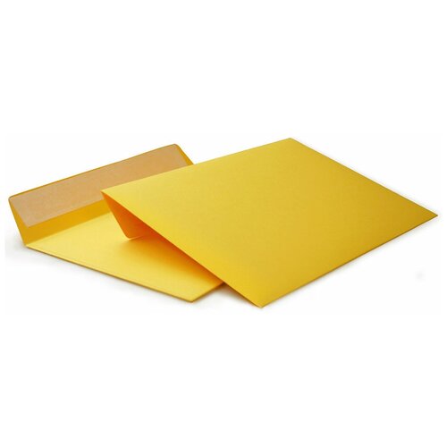 фото Конверты желтые c6 114x162, 120г/м2, лента, 100 штук