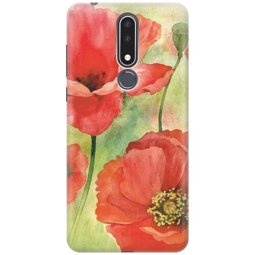 фото Re:paчехол - накладка artcolor для nokia 3.1 plus с принтом "алые маки"