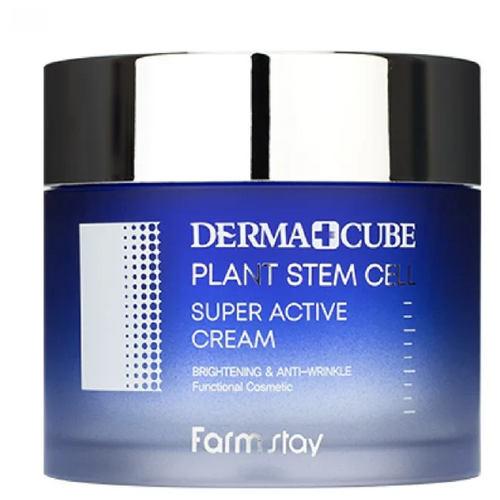 Farmstay Derma Cube Plant Stem Cell Super Active Cream Крем для лица со стволовыми клетками, 80 мл крем для кожи вокруг глаз со стволовыми клетками растений derma cube plant stem cell super active eye cream 50мл