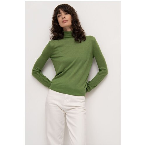 фото Трикотажная водолазка из дышащего материала b2673/murk зеленый 46 emka fashion