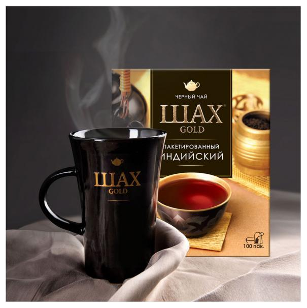 Шах Gold Индийский Чай черный в пакетиках 100 шт - фотография № 5