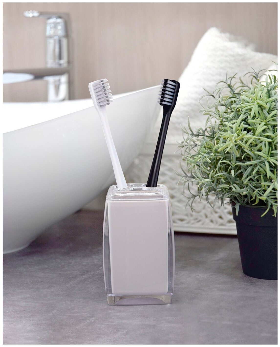 Стакан для зубных щеток Ecodecor Style серый