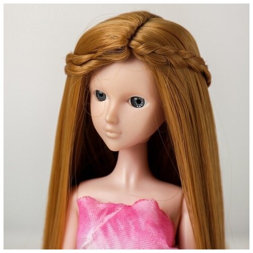 Волосы для кукол Прямые с косичками размер маленький, цвет 27 биопротеиновые волосы био волосы русый 90см