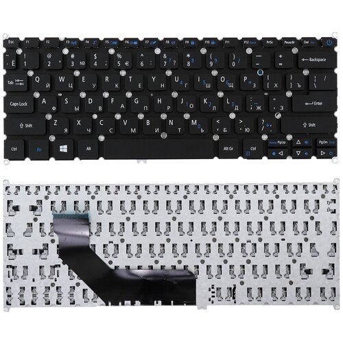 клавиатура laptop keyboard для ноутбука acer swift 3 sf314 51 52w2 sf314 51 31ne sf314 51 черная с подсветкой Клавиатура для ноутбука Acer Swift 3 SF314-51 черная без рамки