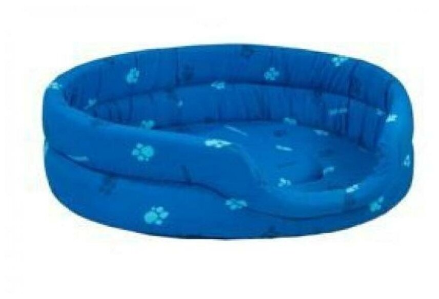 Дарелл овальный стёганый хлопок дизайн поролон лежак для кошек и собак синий 53х42х16 см