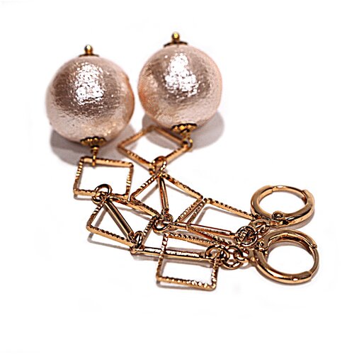 Серьги Милор, металл, жемчуг имитация, золотой, розовый